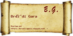 Bródi Gara névjegykártya